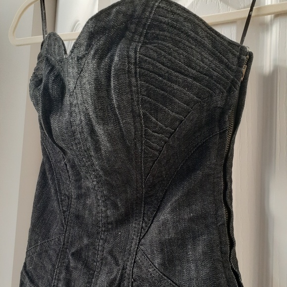 Strapless Sweetheart Neckline Denim Jumpsuit - Picture 5 of 13